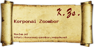 Korponai Zsombor névjegykártya